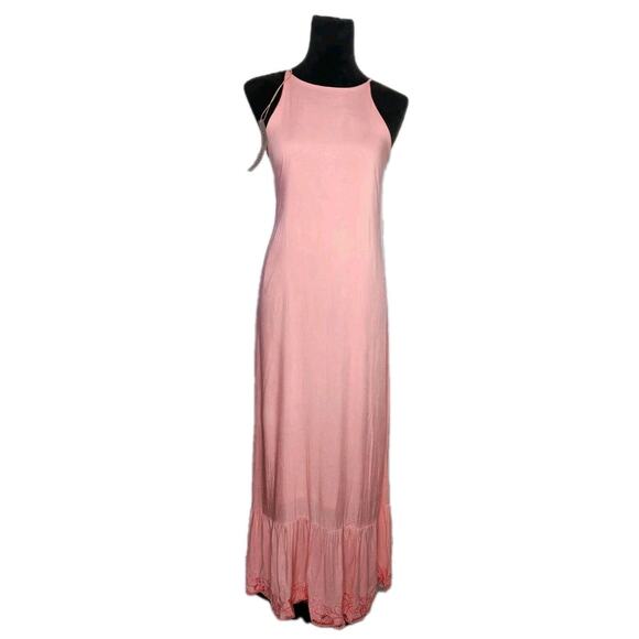 Luna Serena Dresses & Skirts - Nwt Luna Serena Handmade Boho Pink Maxi Dress Lace Up Back M Read!!